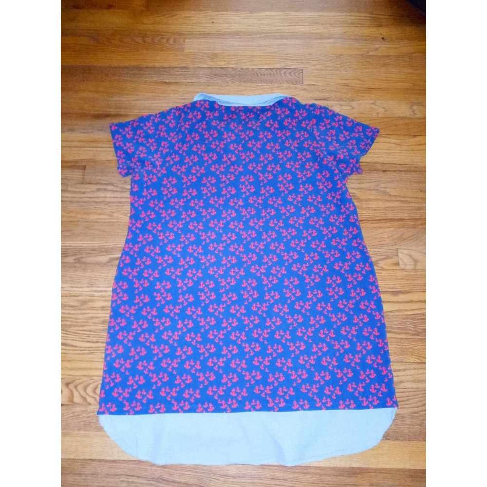 TOMMY HILFIGER Womens Blue Printed Collared Shirt Dress Dress Plus Size: 2X